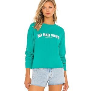 SPIRITUAL GANGSTER Mazzy No Bad Vibes Sweatshirt Size Medium Jungle Green